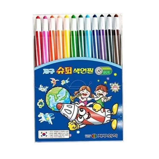어린이 색연필 아동 미술 도구 돌려쓰는 선명 학습용 학용품 그림 초등 문구류 필기구 튼튼한 샤프식