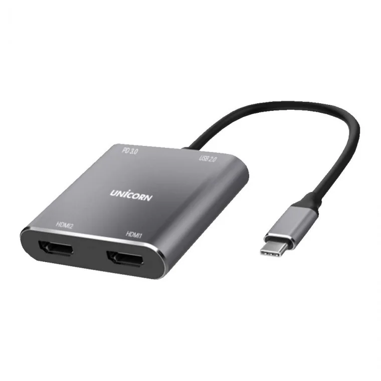 4K USB HDMI C타입 듀얼 디스플레이 컨버터 노트북 PC 컴퓨터 영상 미러링 데이터전송 고속충전