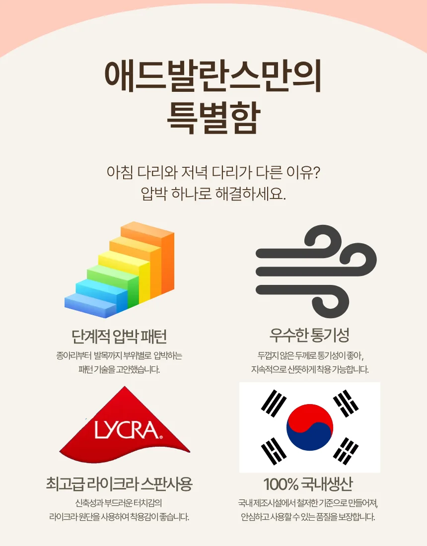 국내생산 라이크라 압박밴드 종아리압박 에드발란스 상세2