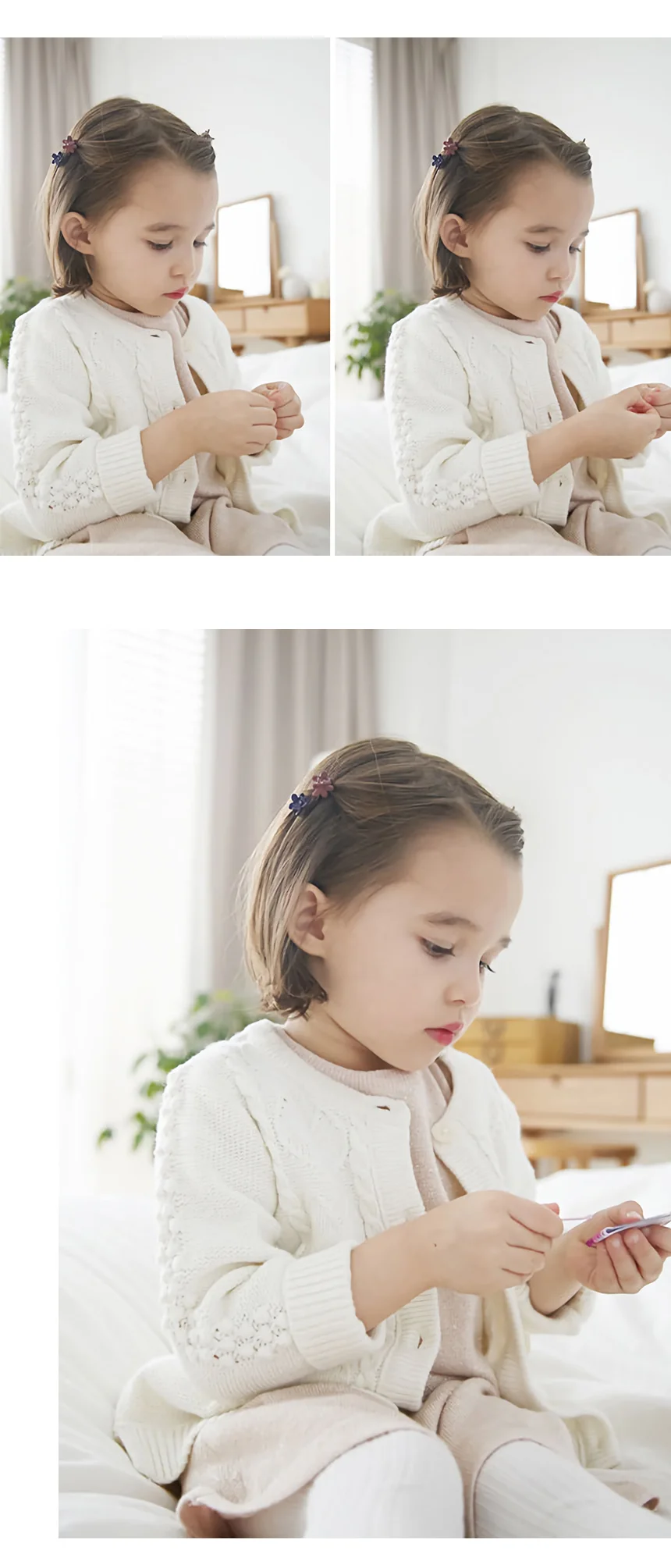 모노리빙 블루밍 플라워 헤어집게핀 미니집게핀 앞머리핀 상세5