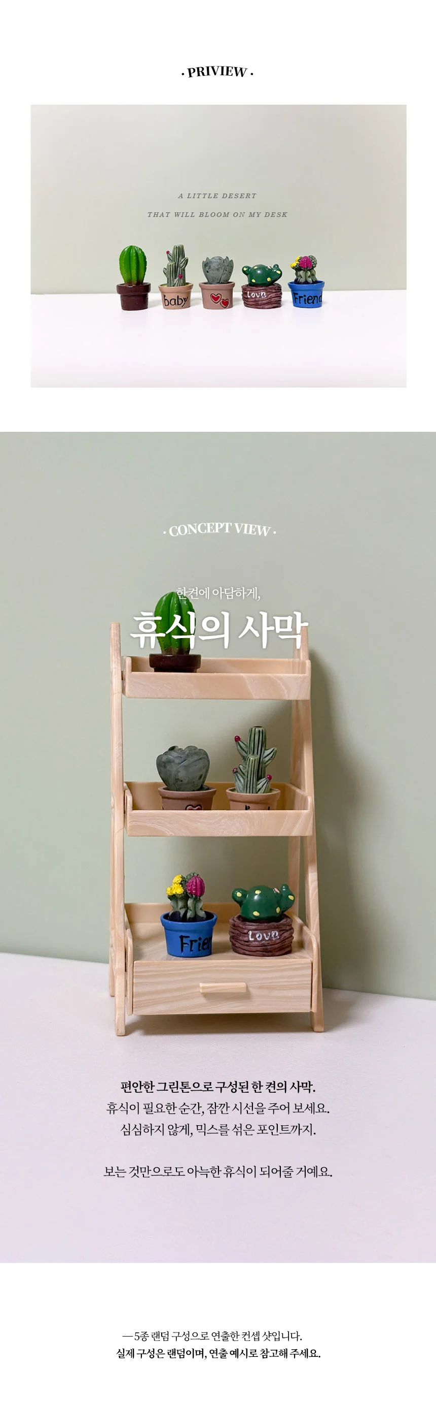 다육이 미니어처 랜덤 가챠 테라리움 화분피규어 10p 상세4