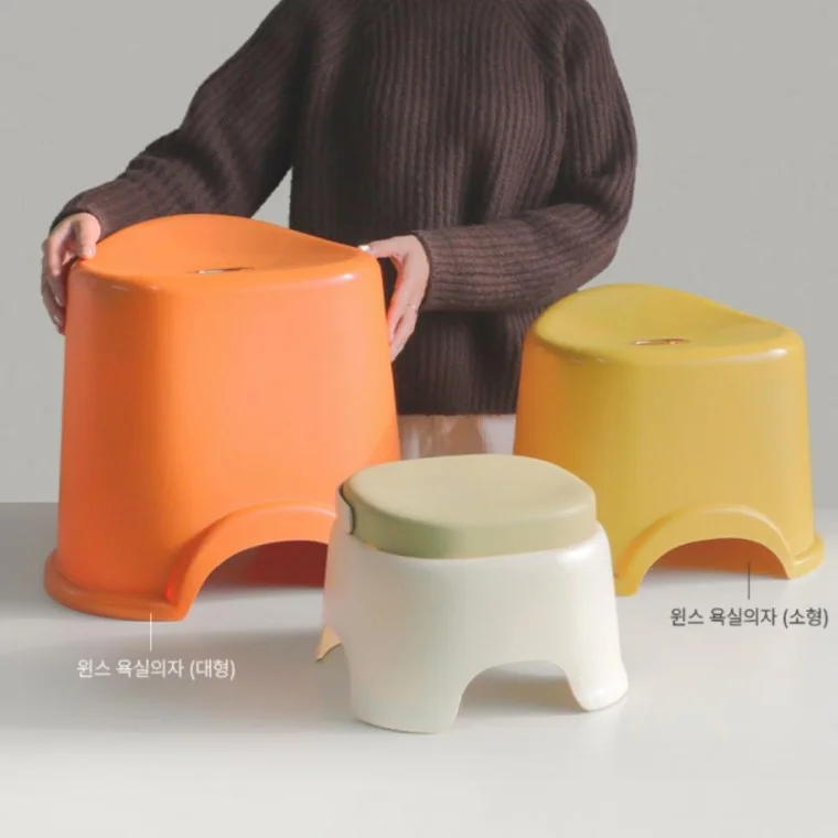 보조 스툴 통사출 욕실의자 간이 튼튼한 다리발판 3color 크고 높은