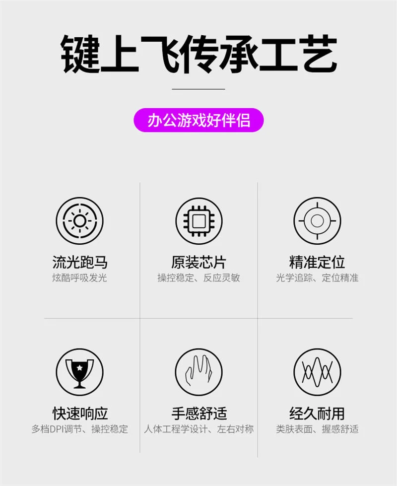 게임마우스 유선 마우스 유니버설 Usb 빛나는 유선 게임 마우스 홈 오피스 데스크탑 노트북 상세3