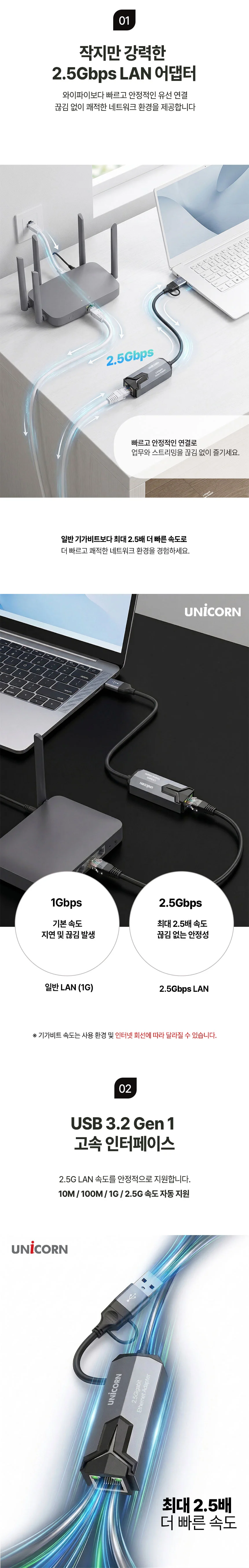A+C타입 2.5기가 유선 랜카드 USB 랜 어댑터 상세2