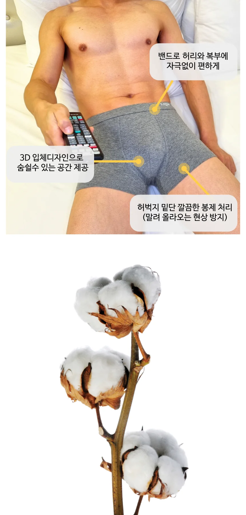 남자팬티 면 드로즈 사각 남성속옷 3종 KNAB 상세4