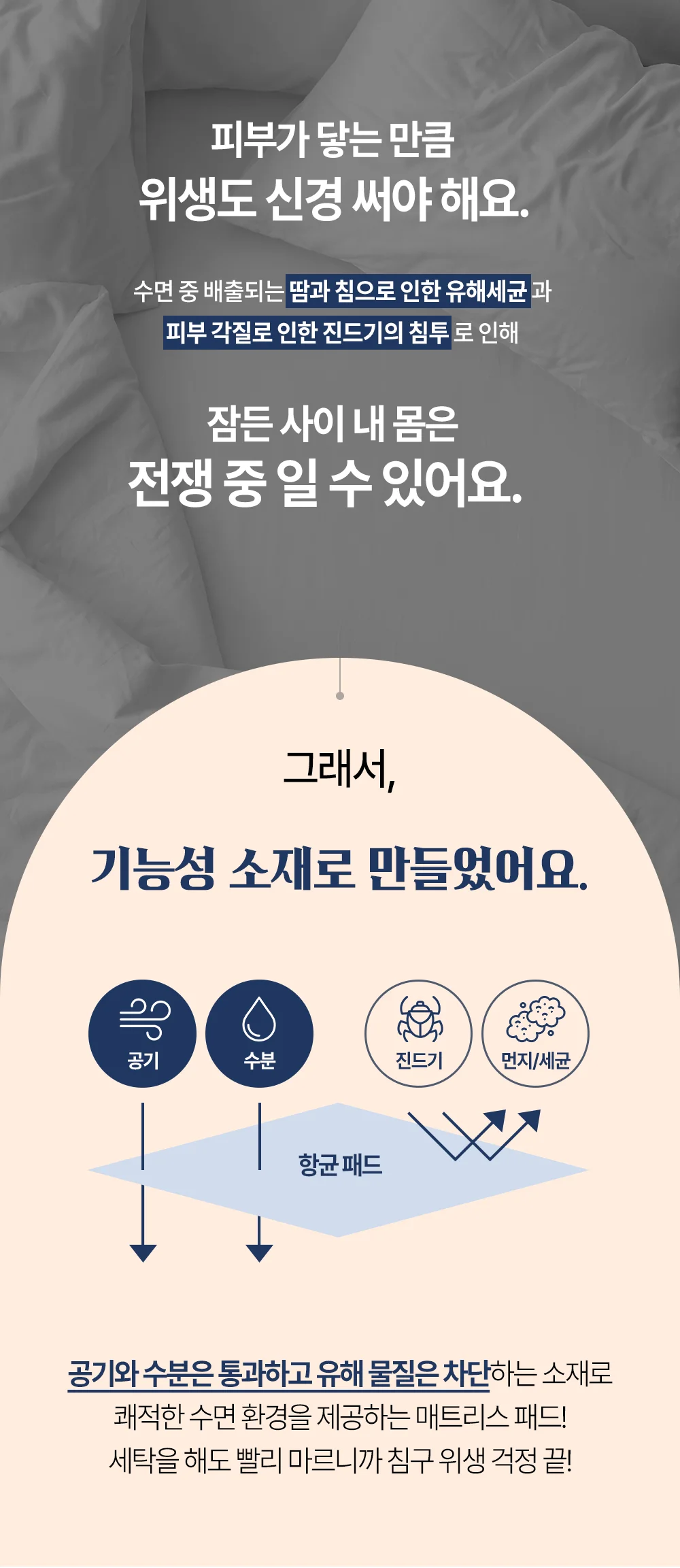 사각 퀼팅 누빔 패드 패밀리 Q+Q 침대 커버 덮개 상세4