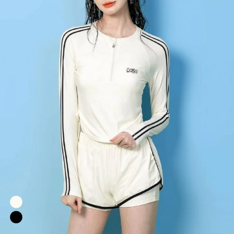 스트링 여성 래쉬가드 세트 긴팔 비치웨어 수영복
