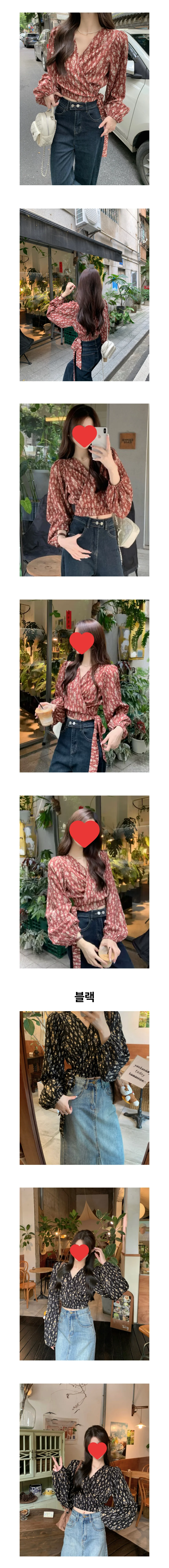 리본랩 퍼프 블라우스 페미닌룩 데일리룩 데이트룩 상세2