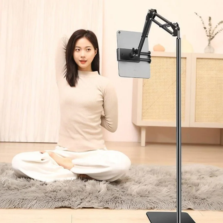 침대 소파 자바라 스탠드 태블릿 거치대 135cm 누워서폰보기 동영상 시청 주방 핸드폰