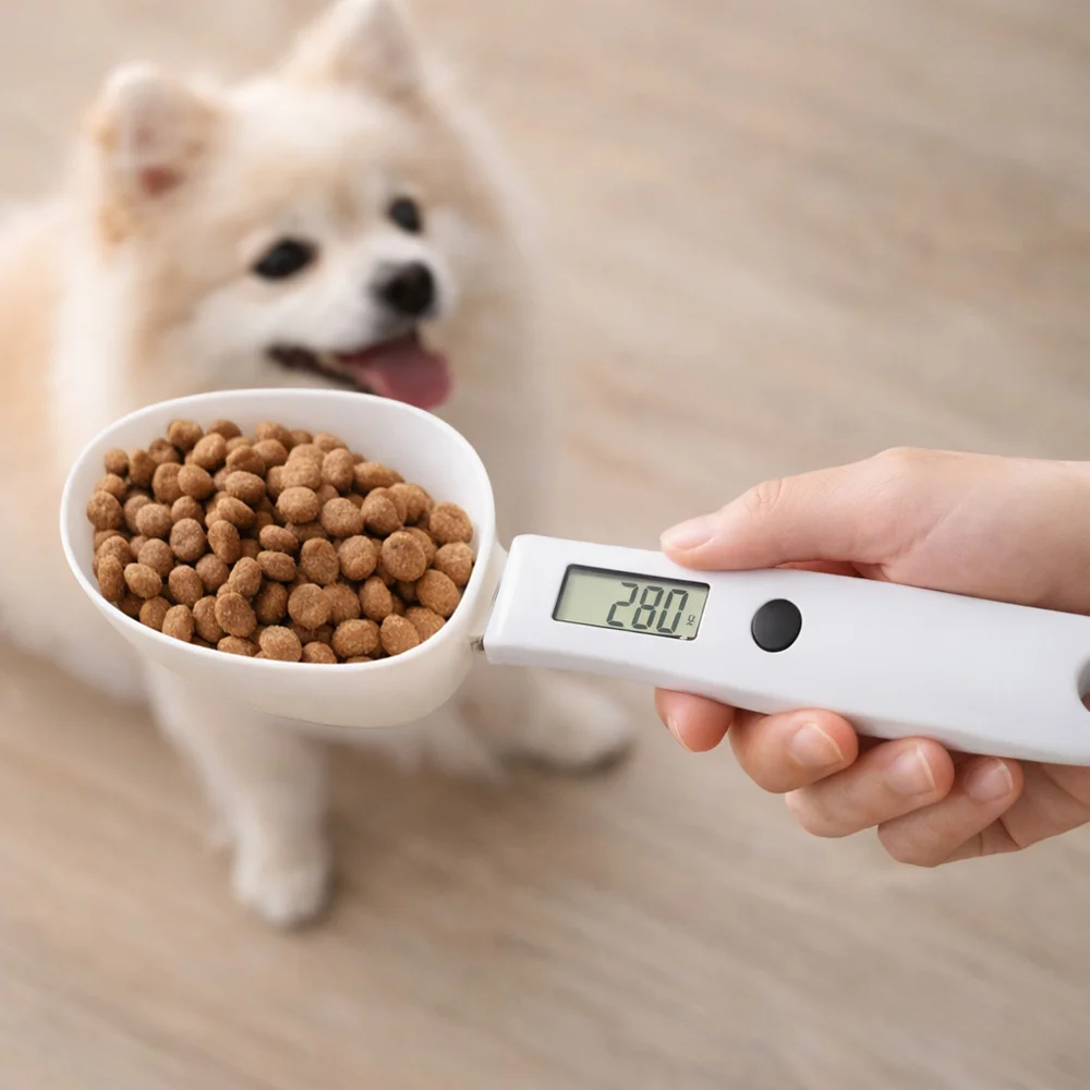 펫그램 디지털 사료 계랑스쿱 강아지 고양이 사료스푼