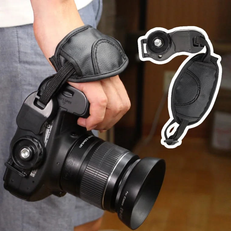 DSLR 카메라 핸드 그립 스트랩 가죽 손잡이 소니 니콘 호환