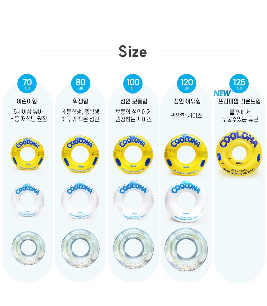 쿨로하 물놀이용품 더블쉴드 물놀이 튜브 125cm 여름 상세4
