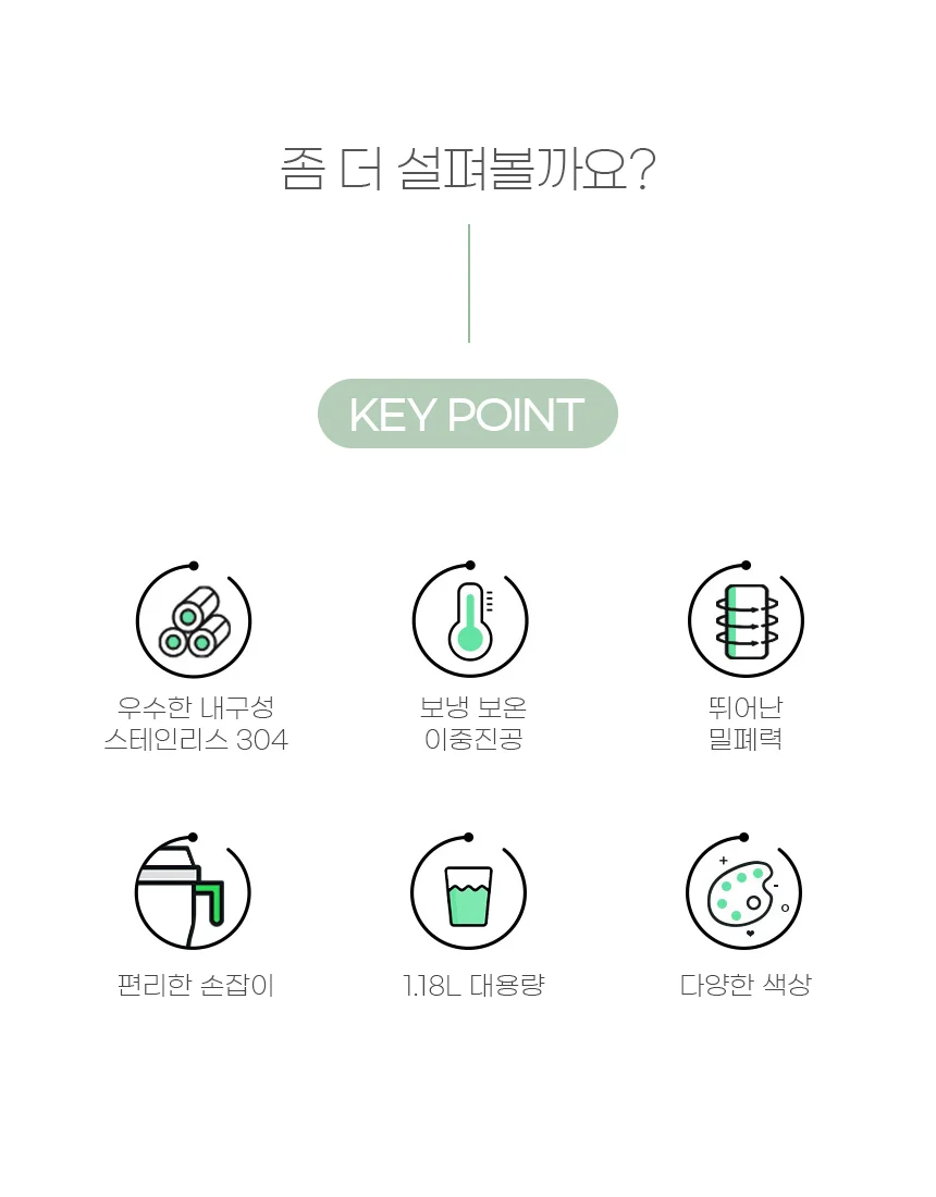 보온 보냉 스텐 텀블러 1.18L 대용량 손잡이 빨대 차량용 상세5