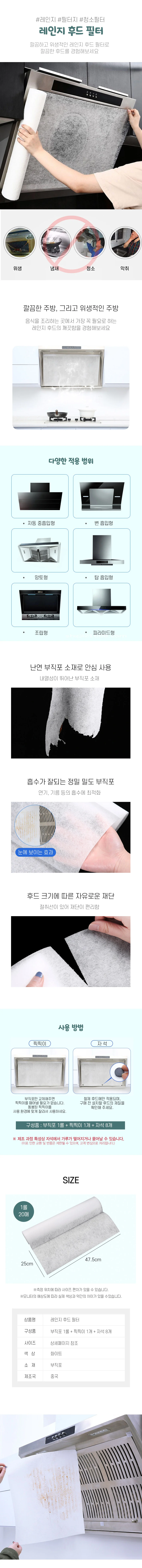 후드 필터 주방 위생 가스레인지 커버 RD-10850 상세2