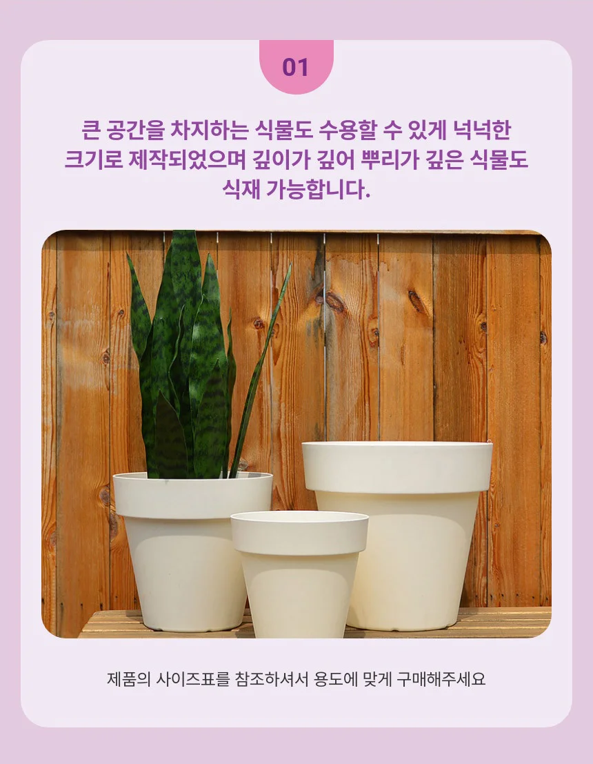 플라스틱 대형 화분 받침세트 28cm 분재화분 가정집화분 예쁜화분 원통형화분 집화분 상세5