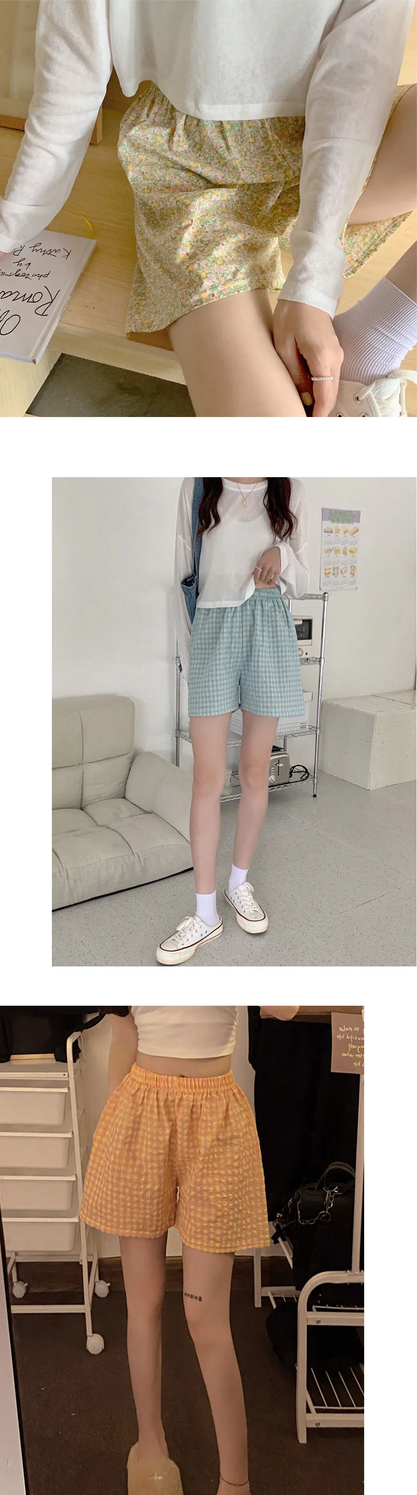 파자마반바지 여성홈웨어 여름파자마바지 여자반바지잠옷 홈웨어반바지 잠옷바지 상세이미지