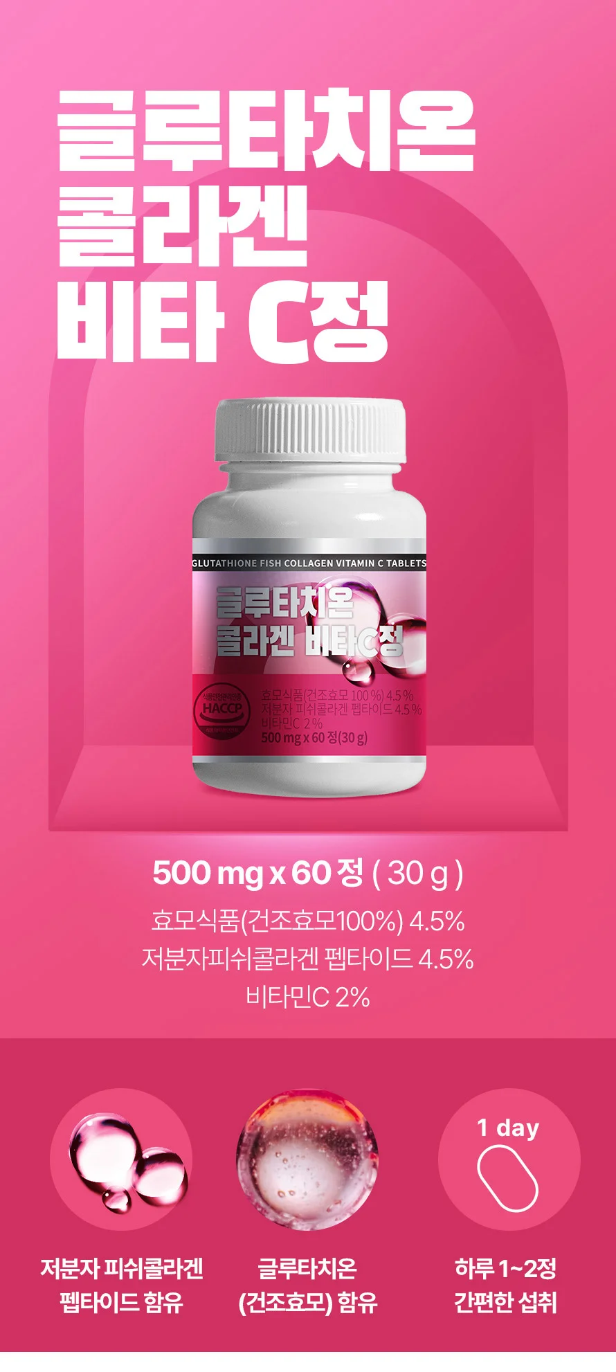 글루타치온 콜라겐 비타C정 1박스 2개월분 상세1