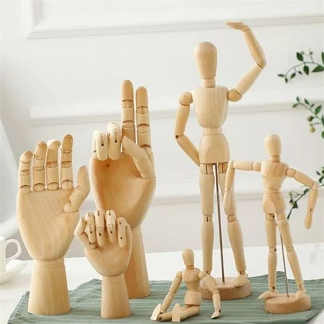 나무 관절 인형 목각 인체 모형 원목 데생용 미술 구체 액세서리 인테리어 거치대 테이블 마네킹 장식 책상