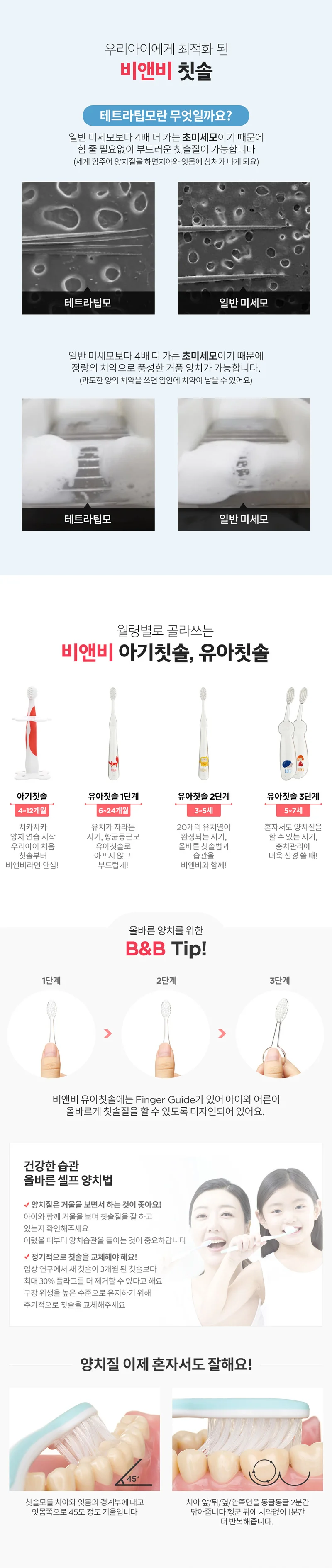 비앤비 유아 칫솔1 단계 2단계 3단계 선택 상세10