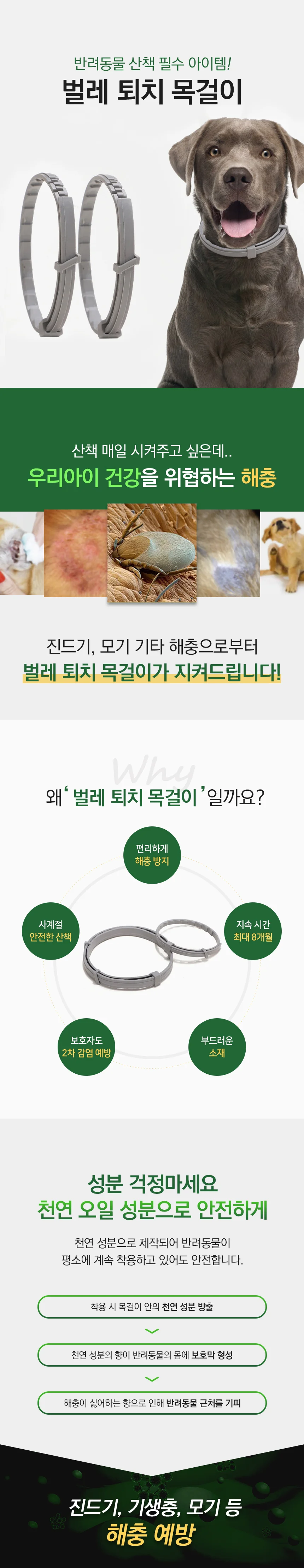 진드기 퇴치 목걸이 강아지 모기 벌레 해충방지 상세1