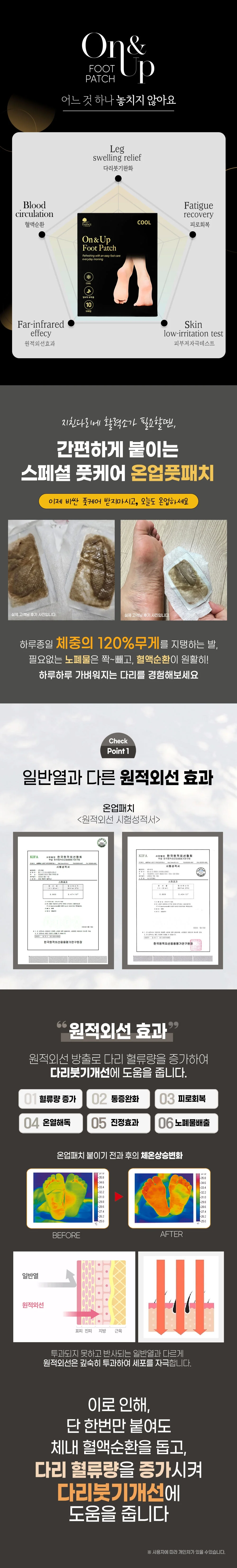풋패치 1박스 온업 건강 발패치 쿨/릴렉스 10매 릴렉스패치 국산 국산 상세5