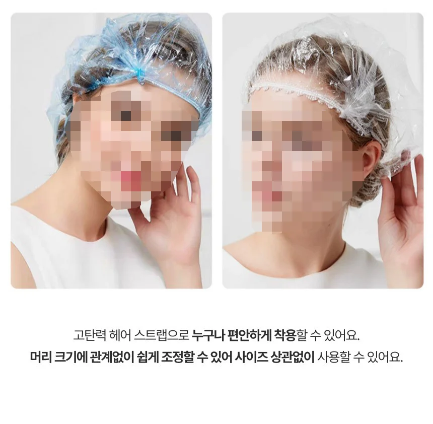 일회용 헤어캡 비닐 샤워캡 미용실 헤어캡 100P 상세4