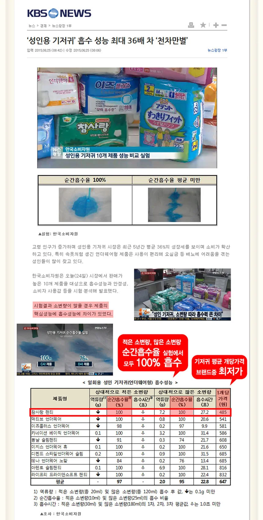 참사랑 소형 10px4팩 1+1 프리미엄 팬티형 상세5
