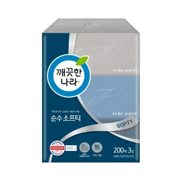 깨끗한나라 순수소프티 미용티슈 1팩 200매x3입 상세4