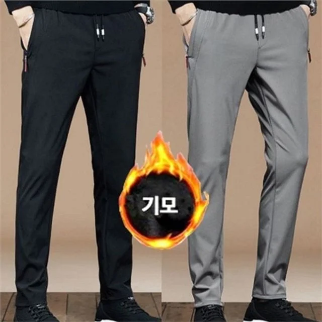 남성 기모 등산 바지 남성 기모 아웃도어 바지 동계 웜업 방한 겨울 트레이닝 캐주얼 일자핏 허리 밴딩