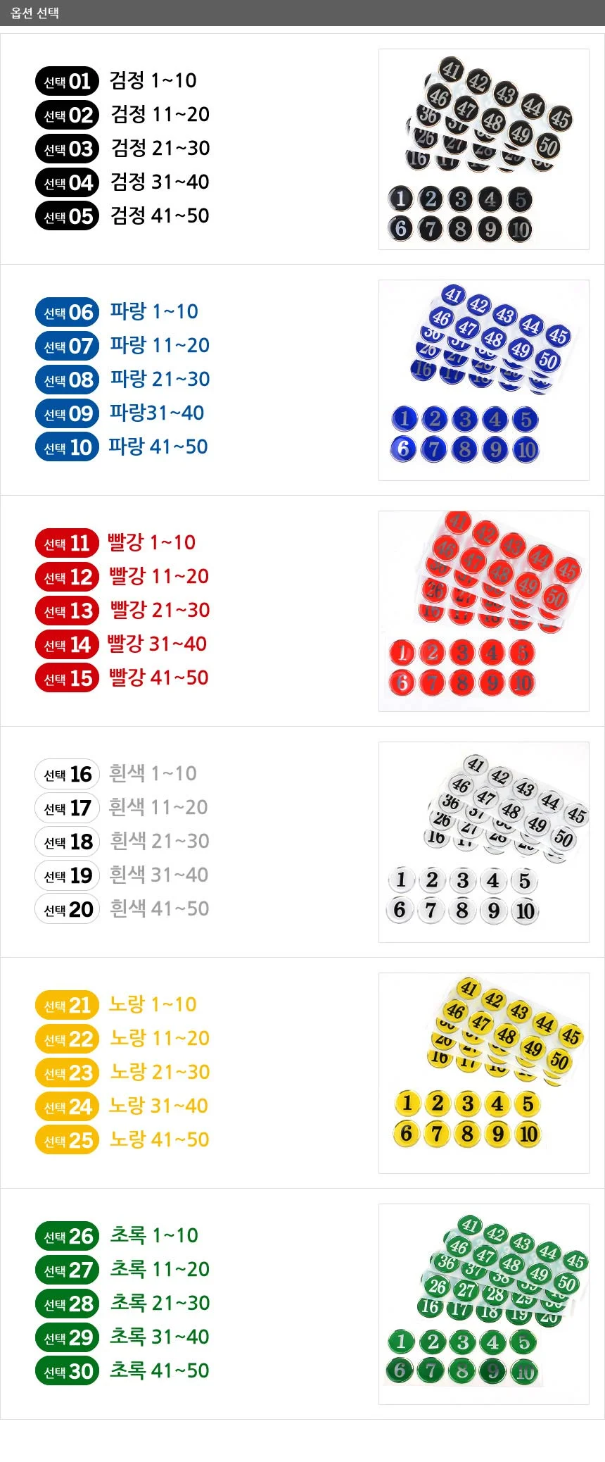 라커번호 사물함번호 사물함 컬러 표시 숫자 부착 테이블 에폭시 스티커 식당 원형 상세2