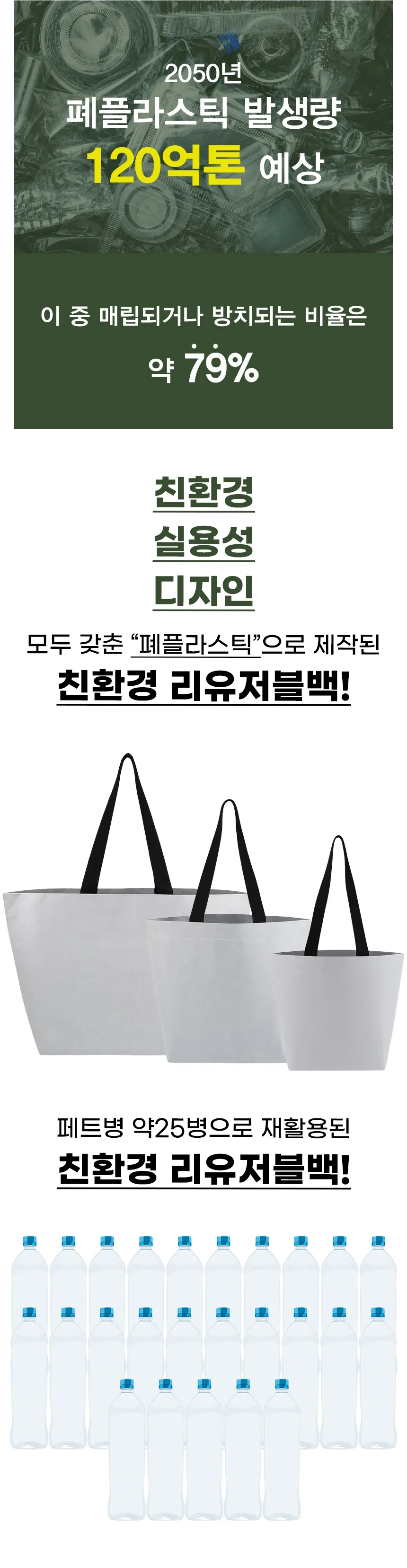 R-PET 친환경 리유저블백ㅣ인쇄 및 제작가능 상세3