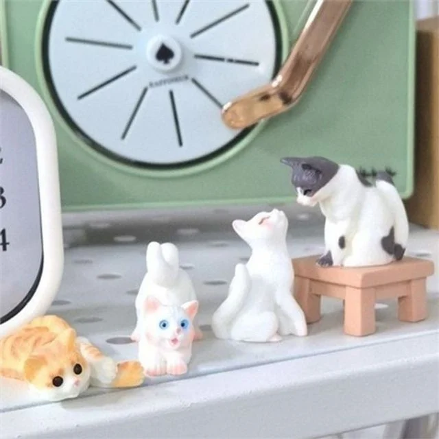 고양이 피규어 소품 고양이 인형 장식 인테리어 장식품 테이블 거실 책상 미니어처 장난감 소형 주방 수지