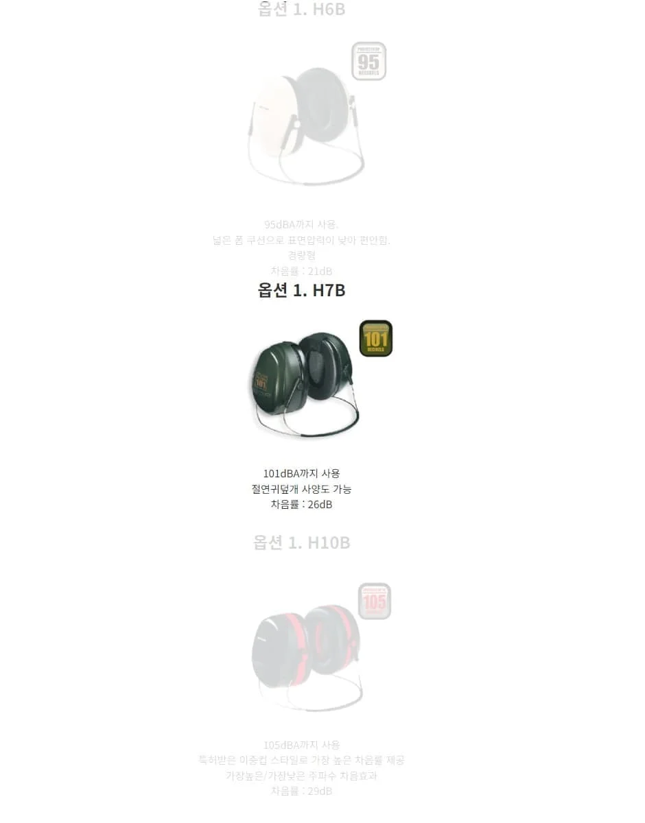 3M 방음 헤드셋 이어플러그 소음 방지 26db 귀덮개 상세2