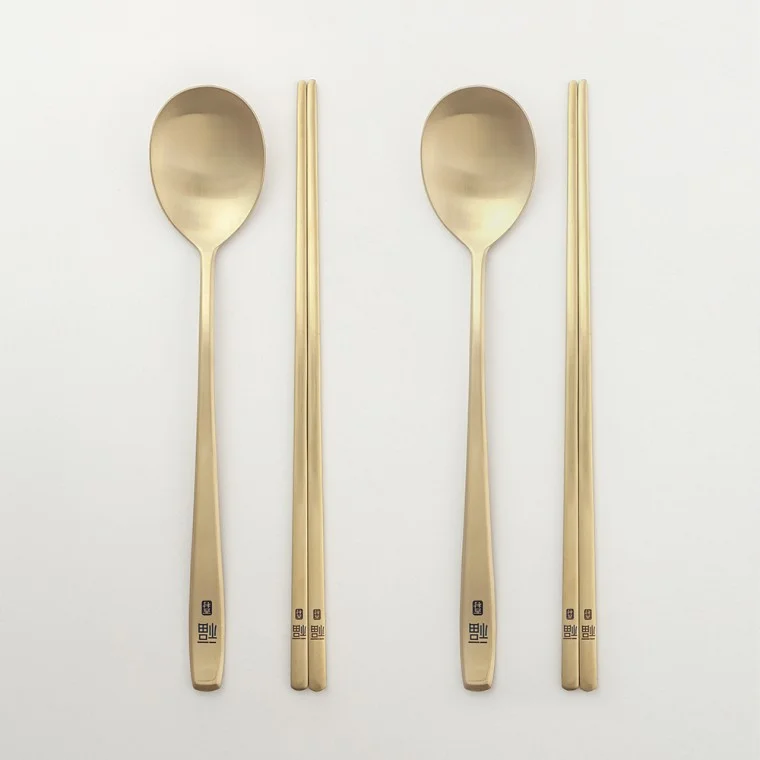서촌공방 복 티타늄수저 2인용수저세트 외국인 부모님 칠순팔순 답례품