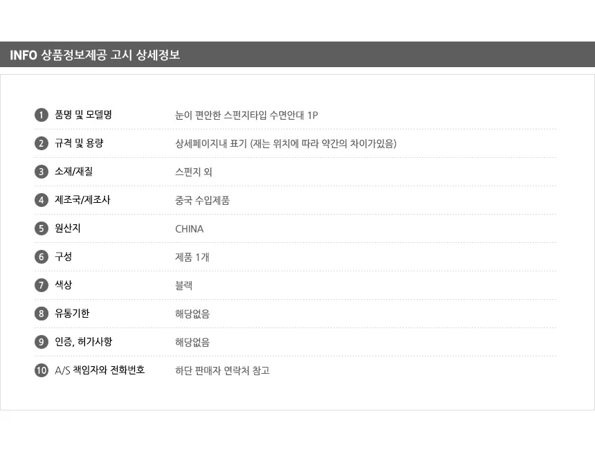 스펀지 안대 1P 상세5