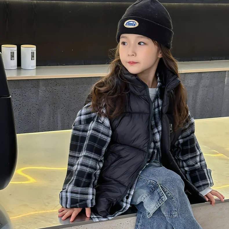 패딩조끼 블랙 주니어 오버핏 힙한 조끼 데일리 아우터 상세2