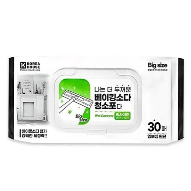 베이킹 소다 청소포 빅사이즈 청소포 청소용 다목적 찌든때 제거 티슈 손걸레 주방용 변기 밀대 시트 먼지