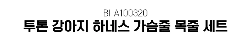 투톤 강아지 하네스 가슴줄 목줄 세트 애견목줄 BI-A100320 상세1