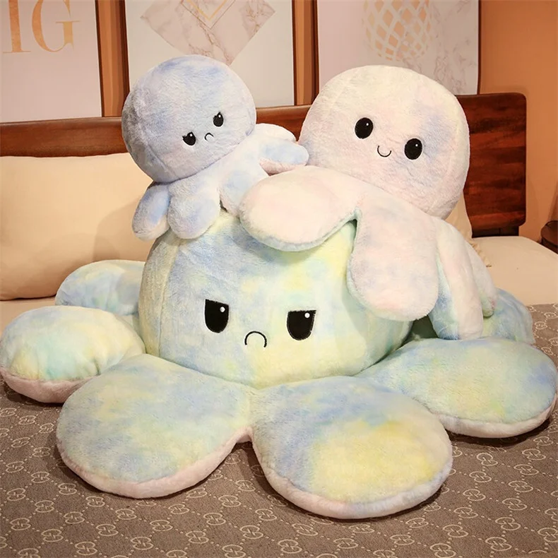 대형 양면 플립 문어 크리 에이 티브 봉제 인형 30cm 상세2