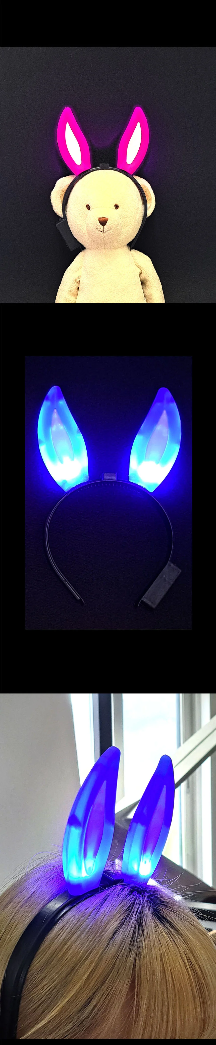 LED 야광 토끼 곰돌이 반짝 파티 야외파티 머리띠 상세3