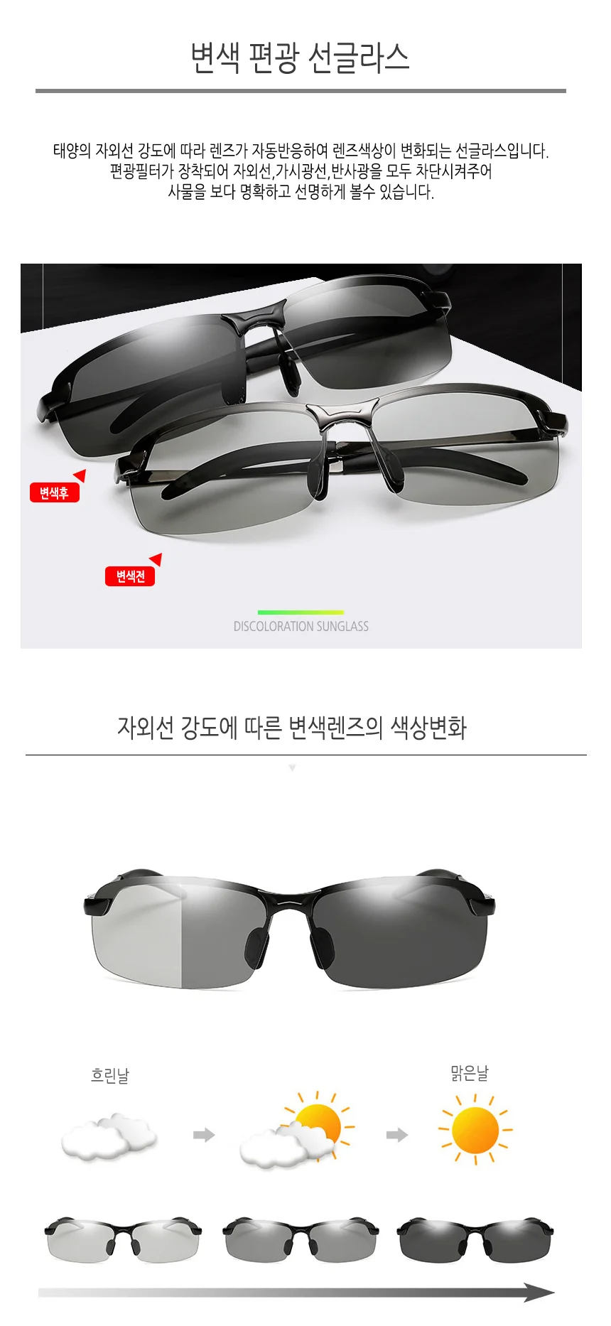 운전 편광 여성 선그라스 블랙 상세2