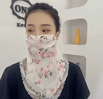 자외선차단 스카프 여성 골프 앞면 마스크 얼굴 햇빛가리개 12종 상세1
