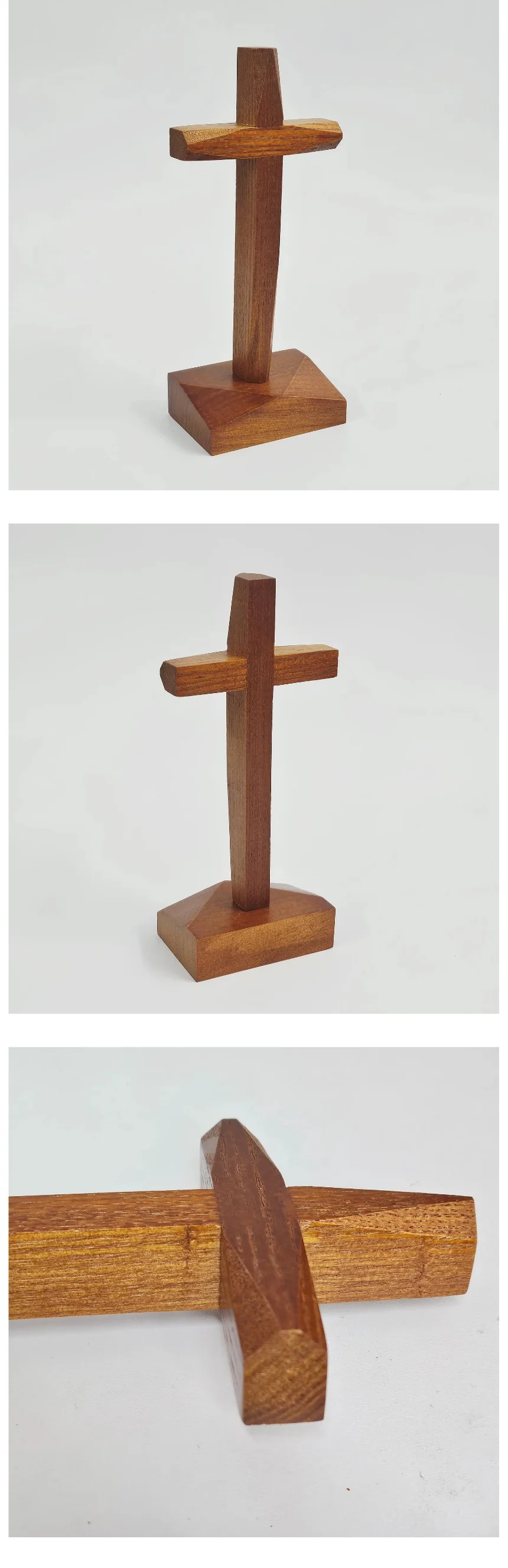 탁상용 스탠드 나무 원목 십자가 20cm 상세3