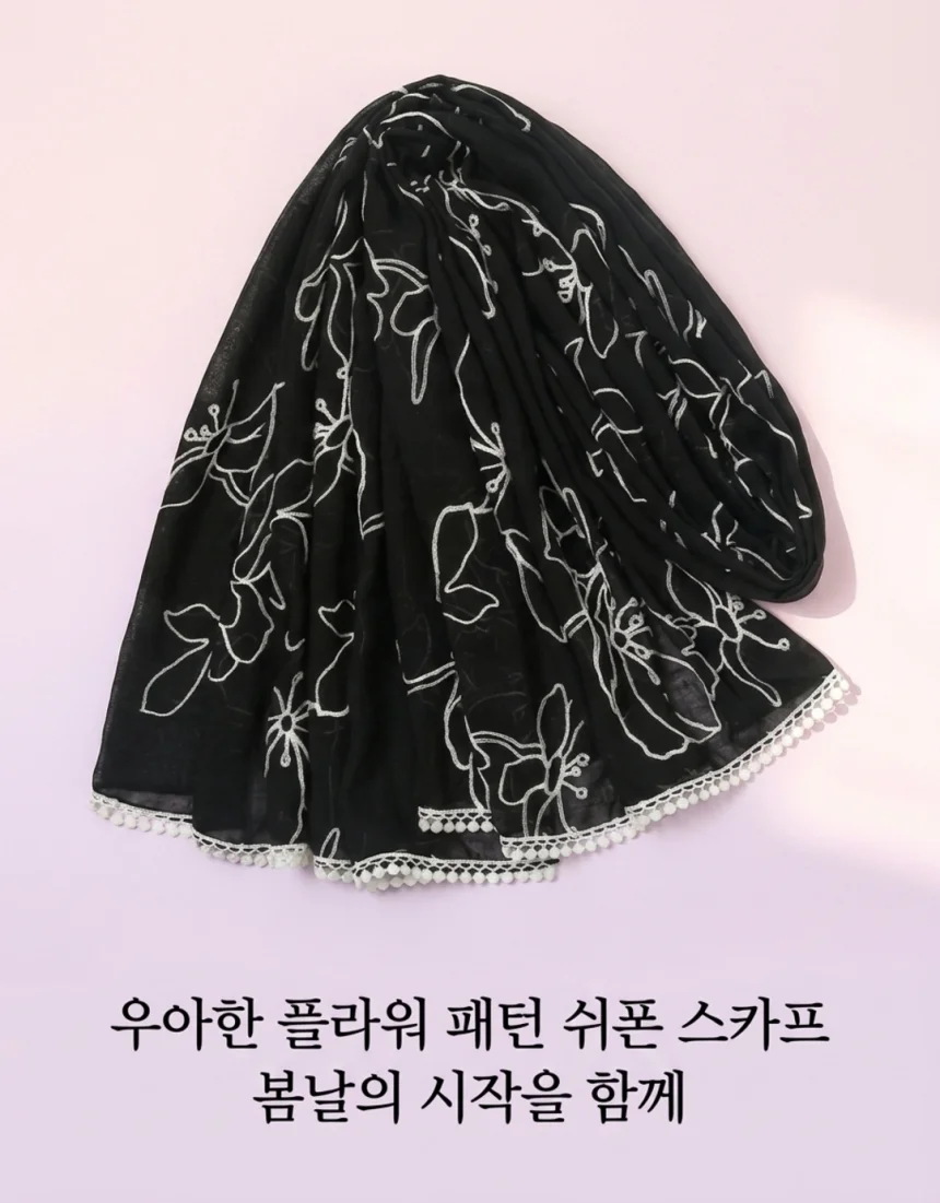 모자 여성 스카프 머플러 데일리 쉬폰 상세1