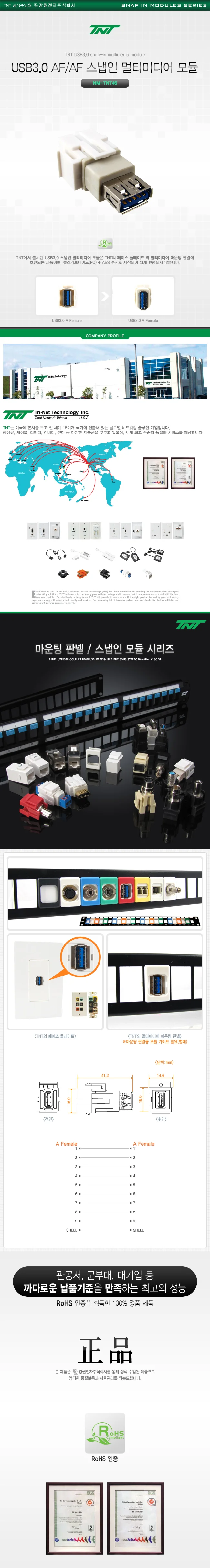 스냅인 멀티미디어 모듈 USB 3.0 AF AF 스냅인 젠더 상세2