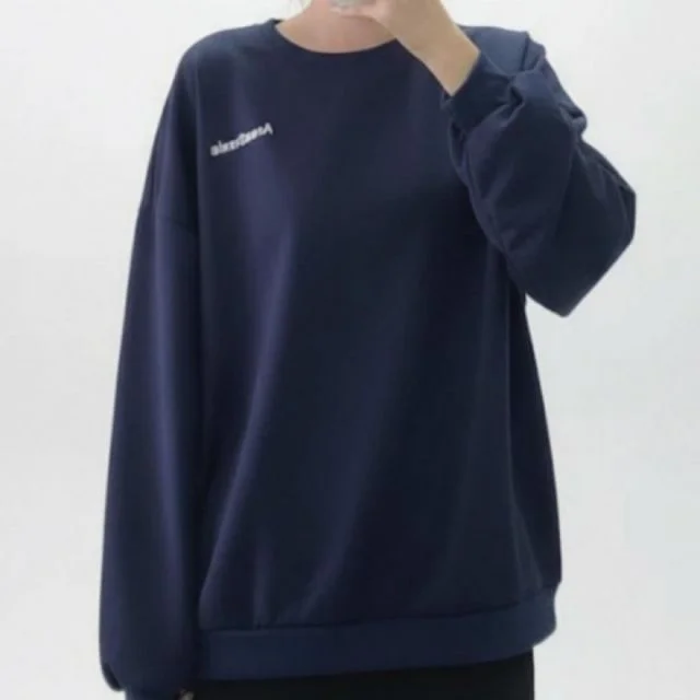 긴팔 티셔츠 여성 루즈핏 라운드 맨투맨 홈웨어 상의