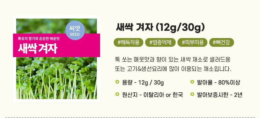 새싹채소 씨앗 모음 상세5