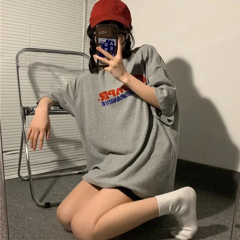 오버핏 레터링 프린팅 박스 반팔 티셔츠 상세5