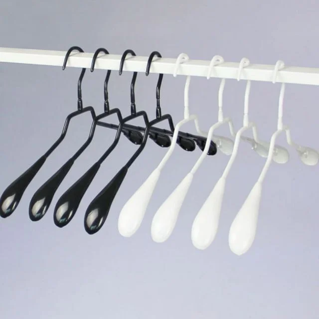 블랙 화이트 스텐 논슬립 옷걸이 정장 바지 실리콘 슬림 10P