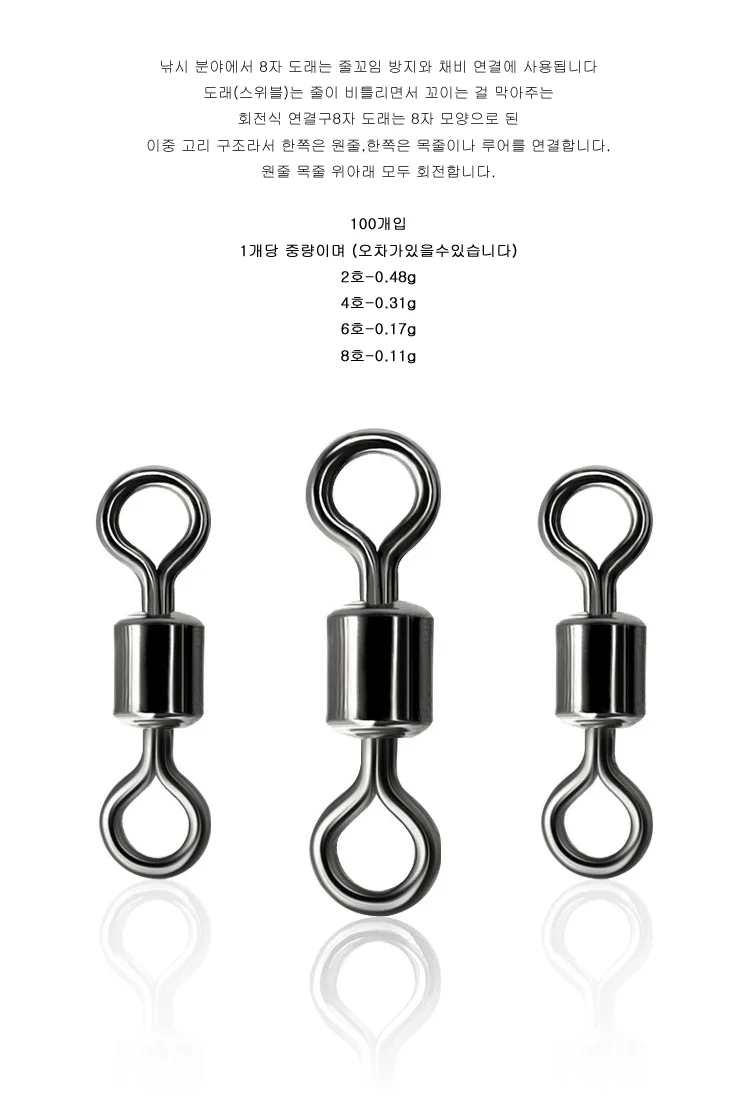 낚시도래 회전도래 스테인리스 스틸 HCP-1009702 상세1